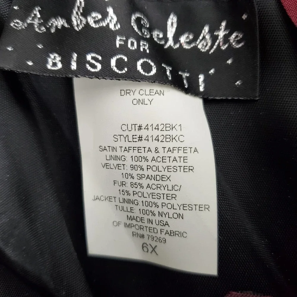Amber Celeste for Biscotti Belted Formal Holiday Birthday Floral Dress Size 6X